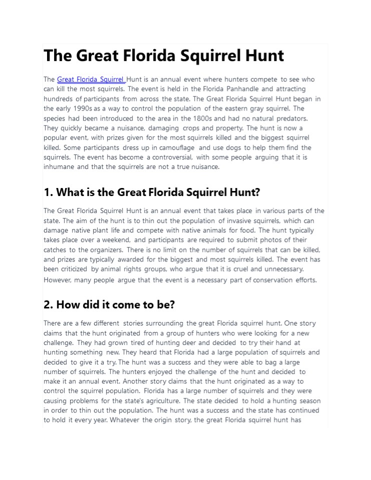 PPT The Great Florida Squirrel Hunt PowerPoint presentation free to