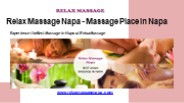 Relax Massage Napa - Massage Place in Napa