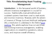 Innovative Asset Tracking Solutions