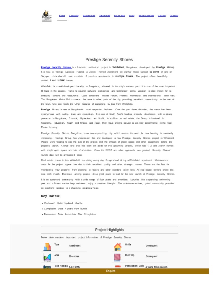 Prestige Serenity Shores