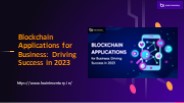 Blockchain Applications for Business: Driving Success in 2023
