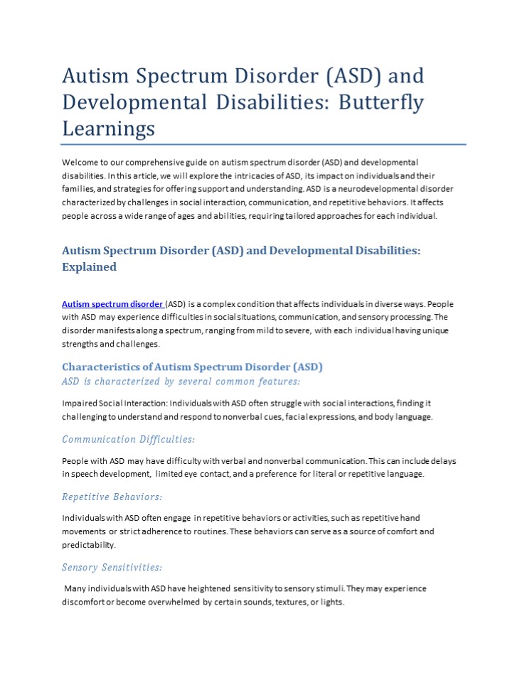 PPT – Autism Spectrum Disorder (ASD) and Developmental Disabilities ...
