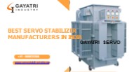 Best Servo Stabilizer Manufacturers in India