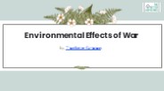 Environmental Effects of War