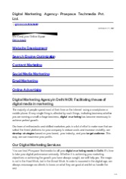 Digital Marketing Agency- Prospace Techmedia Pvt. Ltd.