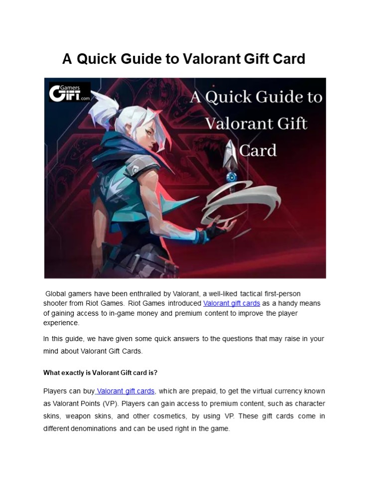 PPT A Quick Guide to Valorant Gift Card PowerPoint presentation
