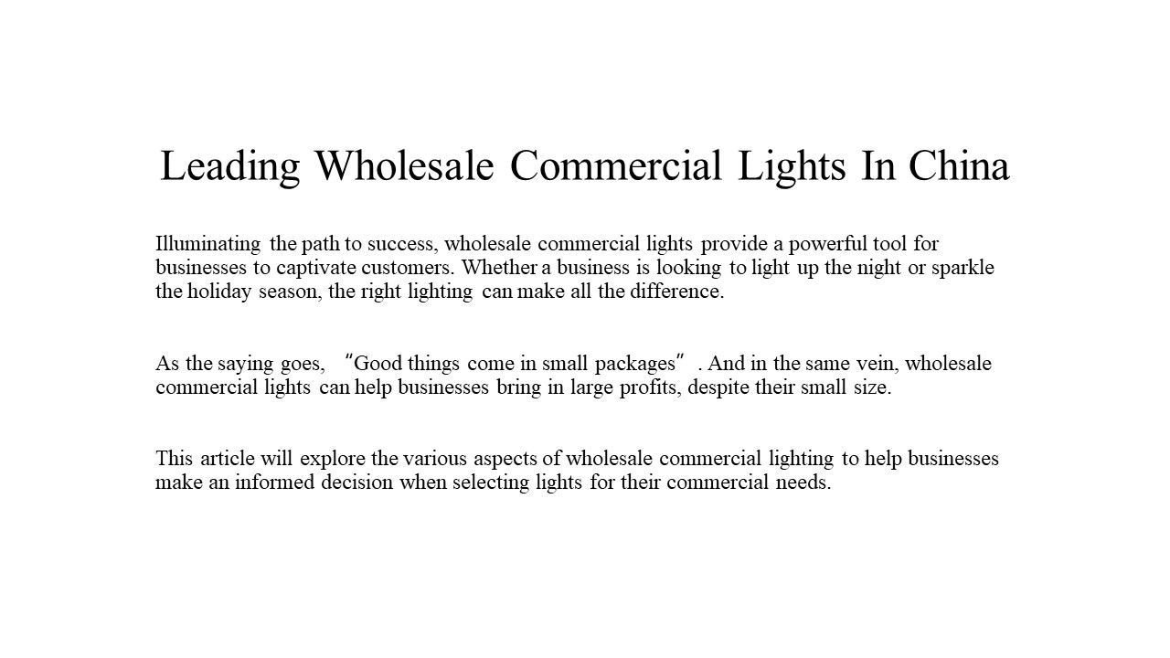 Leading Wholesale Commercial Lights In China