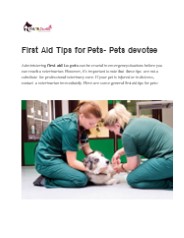First Aid Tips for Pets
