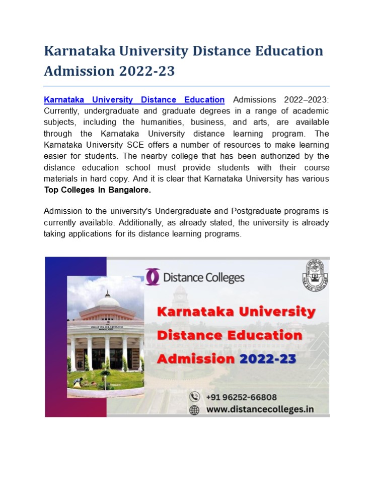 Karnataka University Distance Education