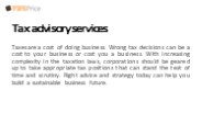 Tax advisory services