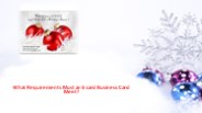 What Requirements Must an E-card Business Card Meet?