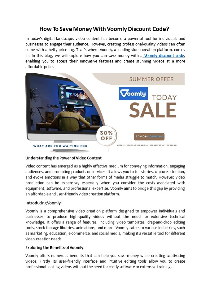 Voomly Discount Code: Unlocking Affordable Video Creation