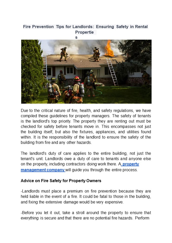 Fire Prevention Tips for Landlords: Ensuring Safety in Rental Properties