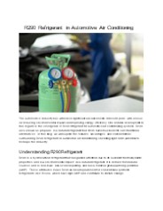 R290 Refrigerant in Automotive Air Conditioning