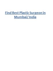 Find Best Plastic Surgeon in Mumbai/ India