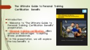 The Ultimate Guide to Personal Training Certification Benefits