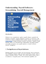 Understanding Payroll Software: Streamlining Payroll Management