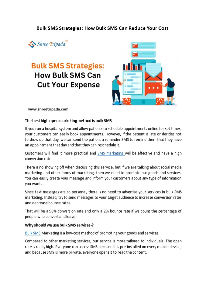 Cost-Effective Bulk SMS Strategies | Shree Tripada