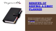 Benefits of Keeping a Diary Planner