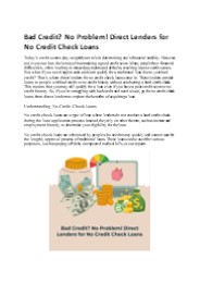 No Credit Check Loans from Direct Lenders - CashAmericaToday