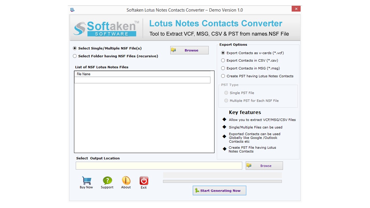 Softaken Lotus Notes Address Book Converter software