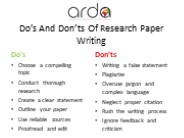 Do’s And Don’ts Of Research Paper Writing
