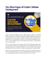 Key Advantages of Custom Software Development