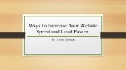 Ways to Increase Your Website Speed and Load Faster