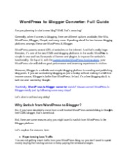WordPress To Blogger Converter Guide
