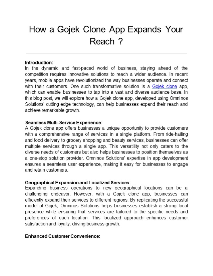 How a Gojek Clone App Expands Your Reach ? (1)