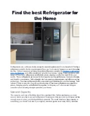 Find the best Refrigerator for your Home