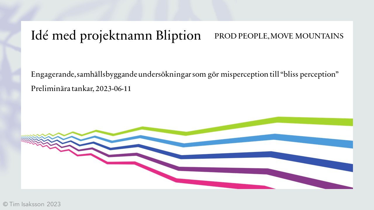 Idé med projektnamn Bliption – Prod people, move mountains