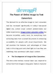 The Power of Online Image to Text Converters