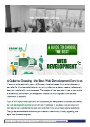 A Guide to Choosing the Best Web Development Services