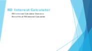 RD Interest Calculator: Calculate Your Recurring Deposit Earnings