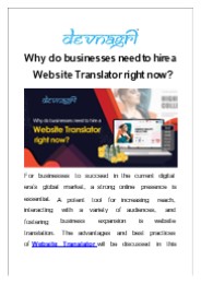Why do businesses need to hire a Website Translator right now?