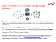 Latest Innovations in renewable energy storage solutions
