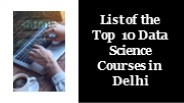 5 Best Data Science Course in Delhi
