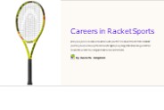 Careers in Racket Sports - Rackets Kingdom