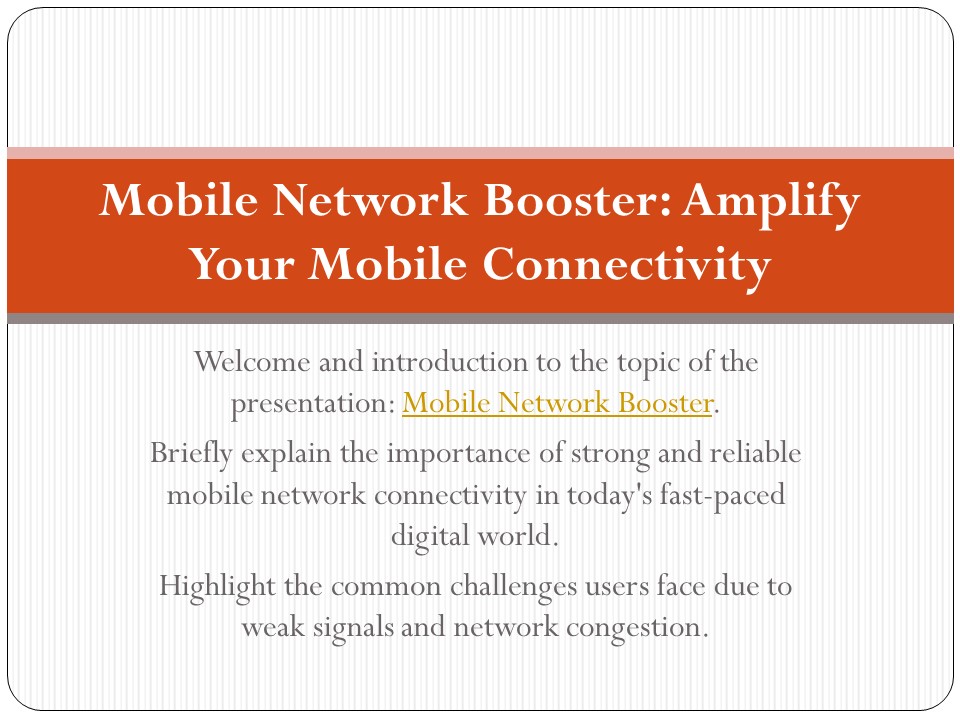 PPT Enhance Signals Mobile Network Boosters for Better Connectivity