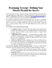 Positioning Strategy
