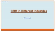 CRM in Different Industries