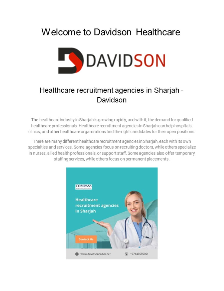 Healthcare recruitment agencies in Sharjah - Davidson