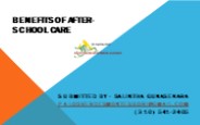 Benefits of after-school care