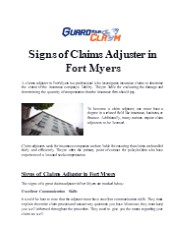 Signs of Claims Adjuster in Fort Myers