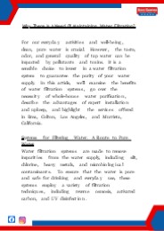 Why There Is A Need Of Maintaining Water Filtration?