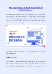 The Importance of User Experience in Website Design