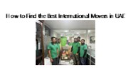 How to Find the Best International Movers in UAE