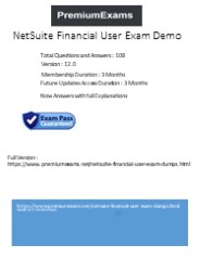 NetSuite Financial-User Exam Dumps and Practice Tests