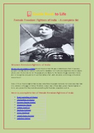 Female Freedom Fighters of India